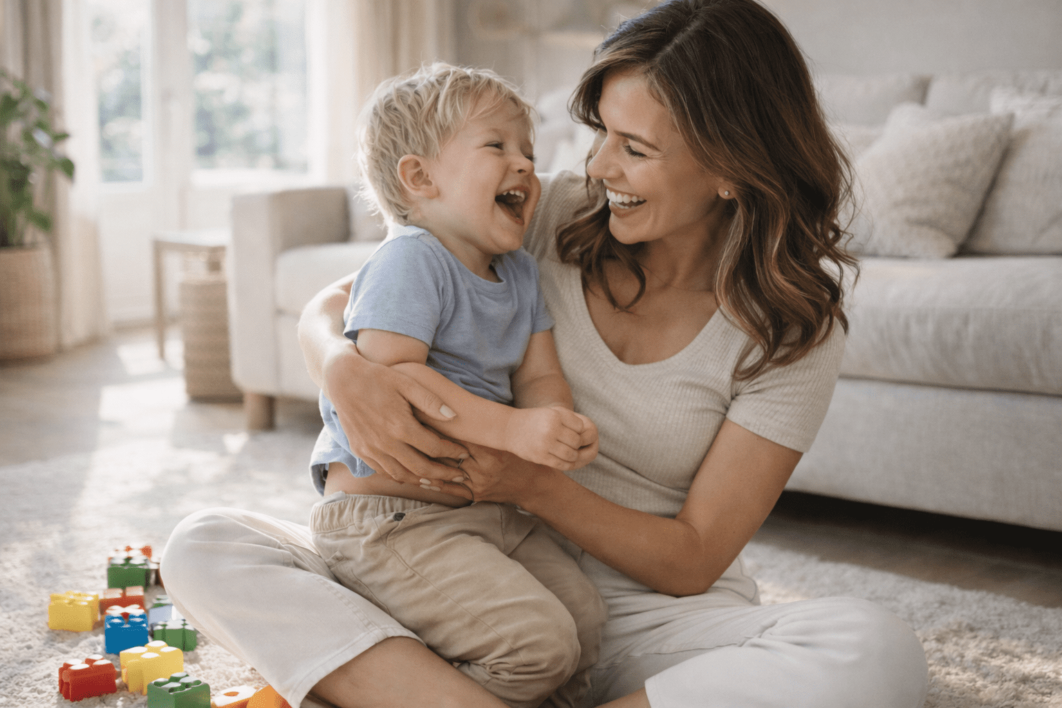 Mother after tummy tuck