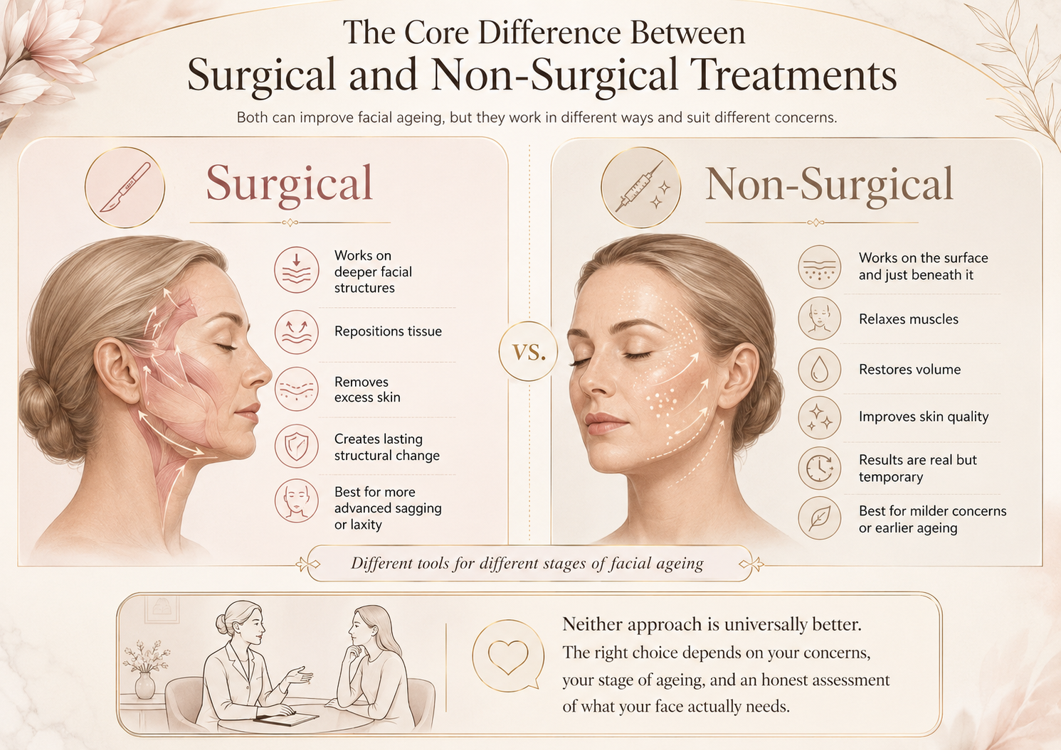 The Core Difference Between Surgical and Non-Surgical Treatments
