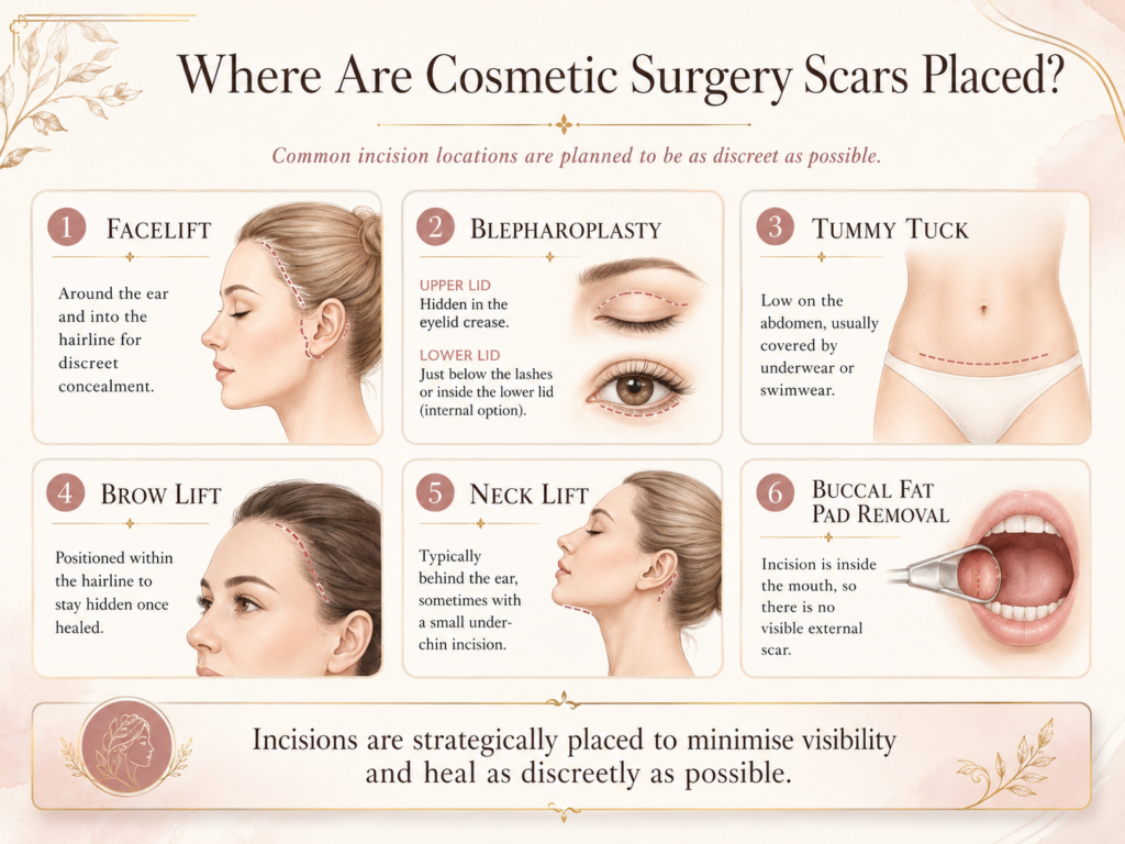 Where Are Cosmetic Surgery Scars Placed?